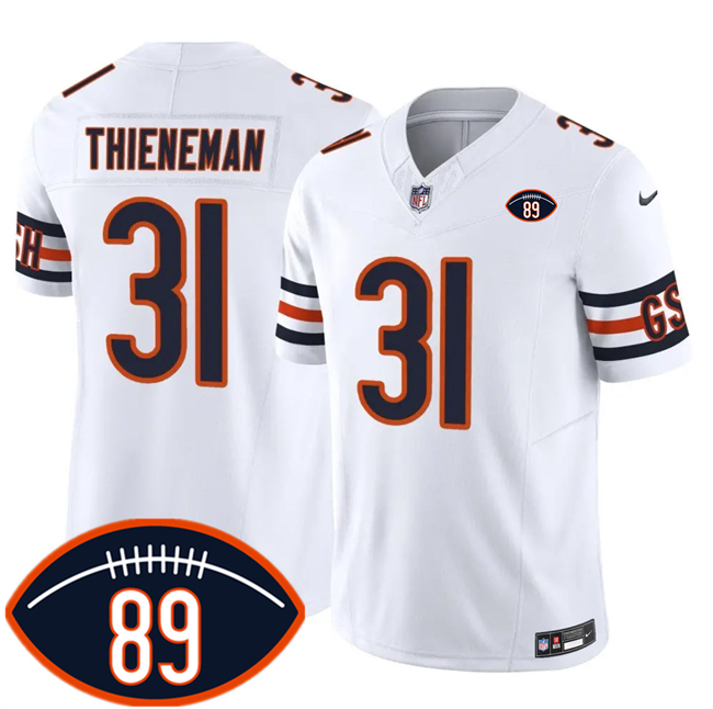 Men's White Chicago Bears #31 Dillon Thieneman 2026 F.U.S.E. With Mike Ditka 89 Patch Vapor Untouchable Limited Stitched Football Jersey